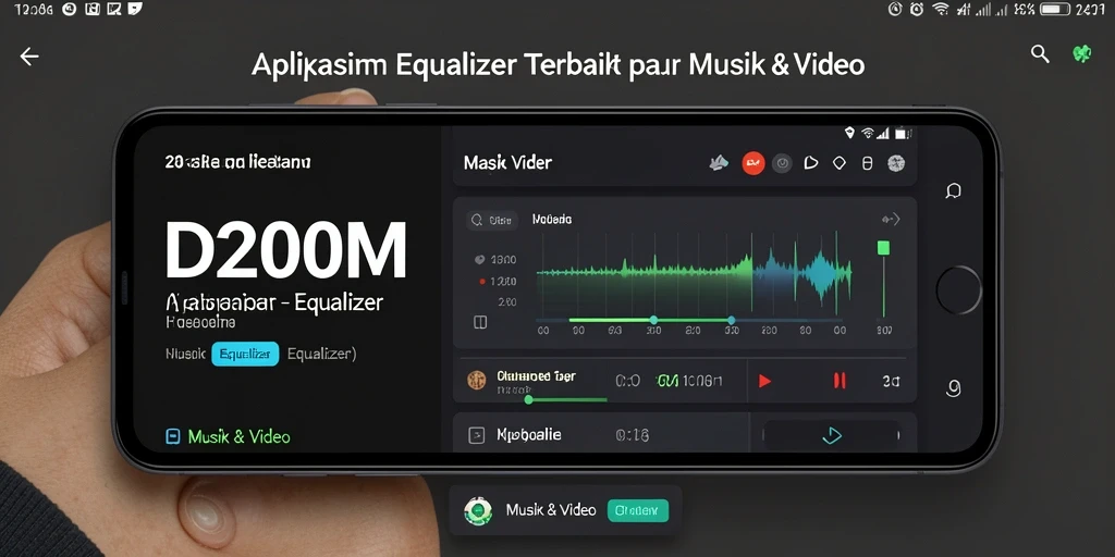 Antarmuka D200M menampilkan kontrol Equalizer yang intuitif dan responsif.