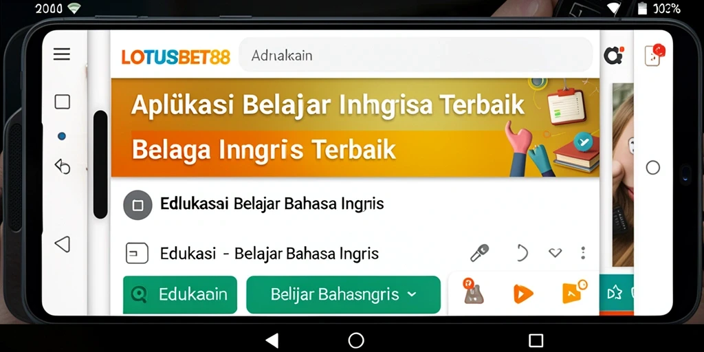 Screenshot antarmuka LOTUSBET88 menampilkan fungsi belajar bahasa Inggris yang interaktif.