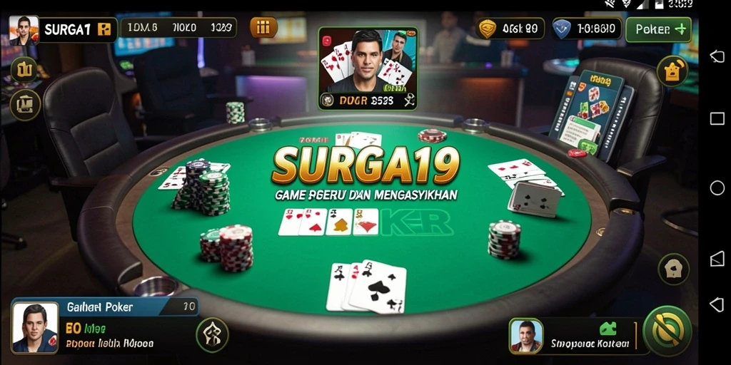 Tampilan antarmuka SURGA19 yang menarik dan fungsi poker yang intuitif.
