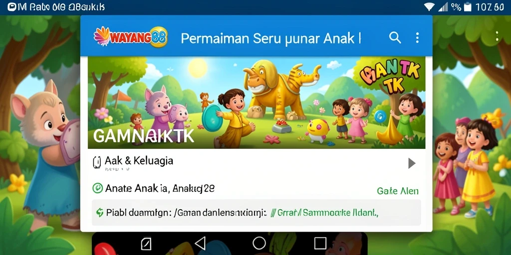 Antarmuka menyenangkan dari aplikasi Game Anak TK WAYANG88.
