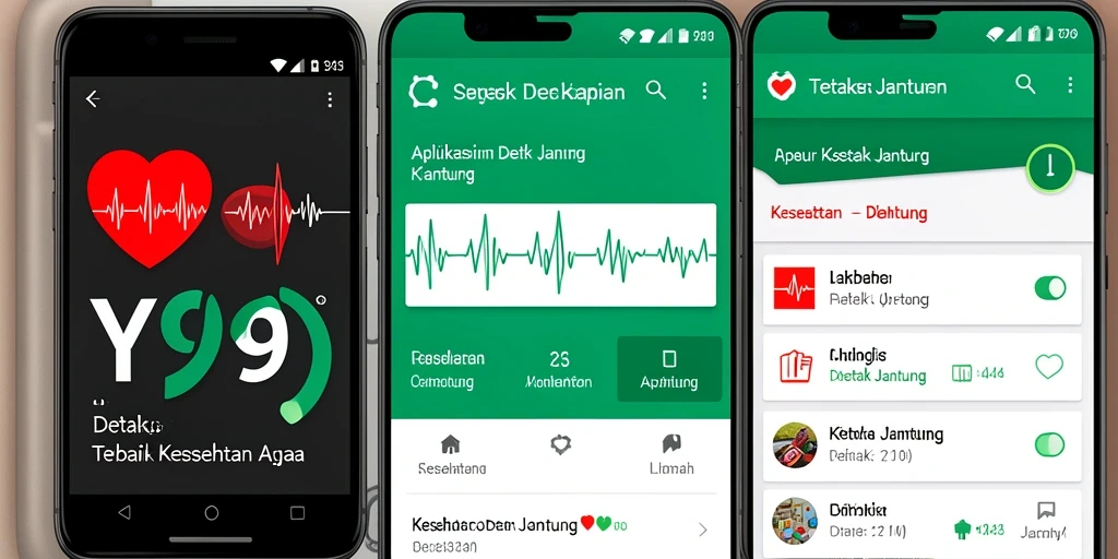 Tampilan aplikasi Y89 yang menampilkan grafik detak jantung.