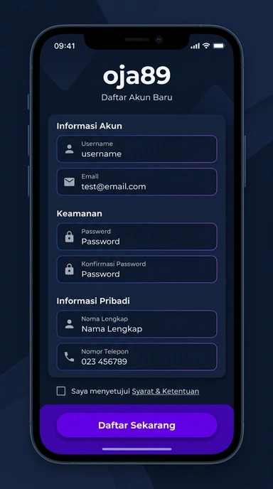 Cara Mudah Registrasi Akun oja89 di Android